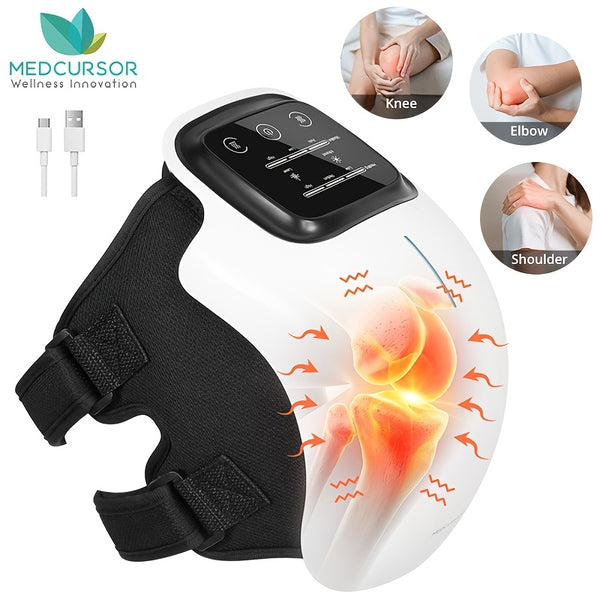 Wireless Knee Massager with Heat and Red Light Therapy, for Pain Relief, Adjustable Temperature
