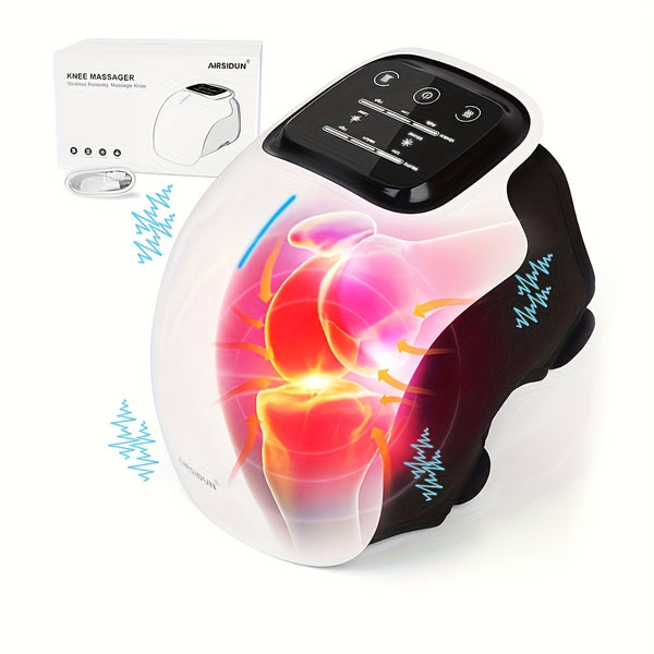 Portable Knee Massager with Heat and Red Light Therapy, for Pain Relief, LED Touch Screen