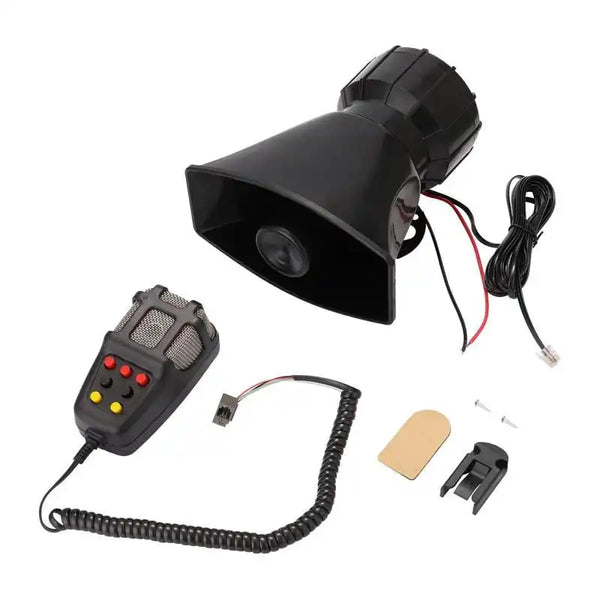 7-Tone Car Warning Siren Horn Mic PA Speaker System Warning Amplifier Hooter